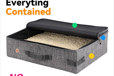 Portable Litter Box for Easy Travel with Cats and Kitties with 1 Collapsible Bowl and 1 Scoop