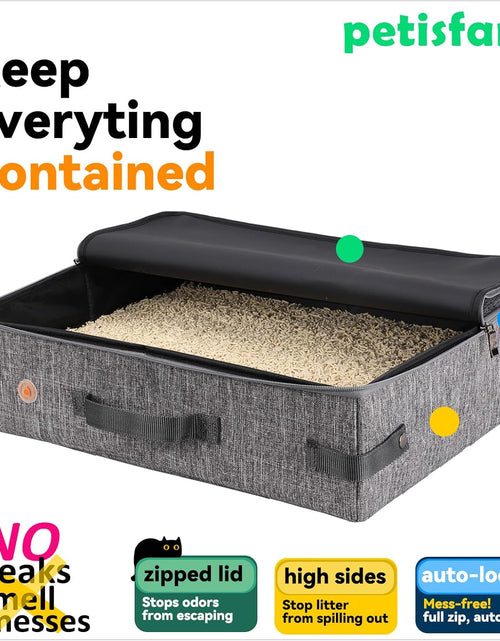 Load image into Gallery viewer, Portable Litter Box for Easy Travel with Cats and Kitties with 1 Collapsible Bowl and 1 Scoop
