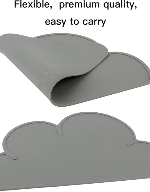 Load image into Gallery viewer, Pet Food Mats–Dog Cat Feeding Mat Top Grade Cloud Silicone Pad Anti-Slip Waterproof Anti-Slip Bowl Placemat (Dark Gray)
