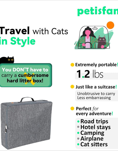 Load image into Gallery viewer, Portable Litter Box for Easy Travel with Cats and Kitties with 1 Collapsible Bowl and 1 Scoop
