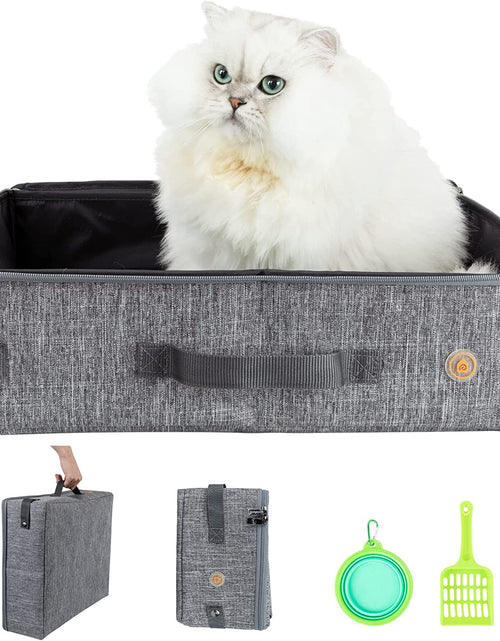 Load image into Gallery viewer, Portable Litter Box for Easy Travel with Cats and Kitties with 1 Collapsible Bowl and 1 Scoop
