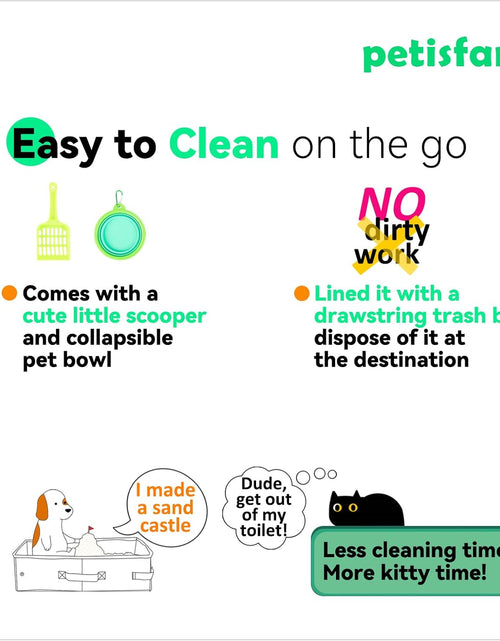 Load image into Gallery viewer, Portable Litter Box for Easy Travel with Cats and Kitties with 1 Collapsible Bowl and 1 Scoop
