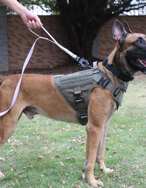 Load image into Gallery viewer, Tactical Dog Harness with 4X Metal Buckle,Dog MOLLE Vest with Handle,No Pulling Front Clip ,Hook and Loop Panel for Walking Training Hiking (Large (Pack of 1), Reflective Black)
