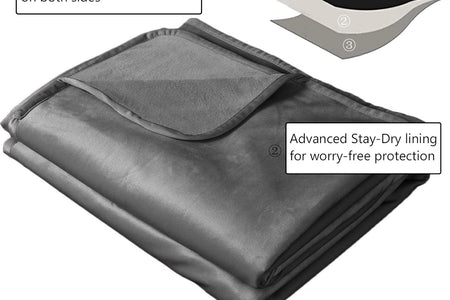 Pet Bed Blanket Reversible 100% Waterproof Velvet Super Soft for Sofa and Bed (40X60 Inches, Light Grey+Grey)