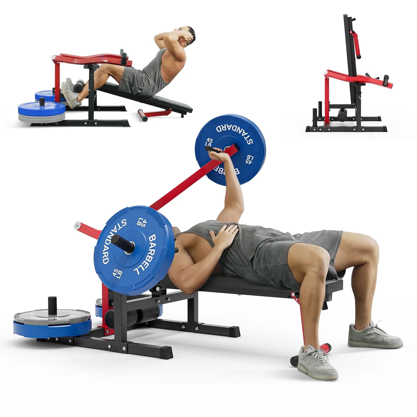Máquina De Prensa De Pecho, Capacidad De 1250 Lbs Con Brazos Convergentes Independientes, Banco De Fitness Ajustable De Inclinación Plana Para Gimnasio En Casa