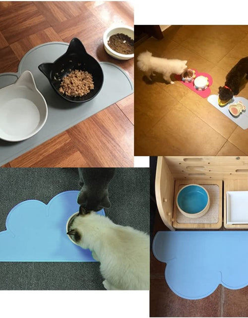 Load image into Gallery viewer, Pet Food Mats–Dog Cat Feeding Mat Top Grade Cloud Silicone Pad Anti-Slip Waterproof Anti-Slip Bowl Placemat (Dark Gray)
