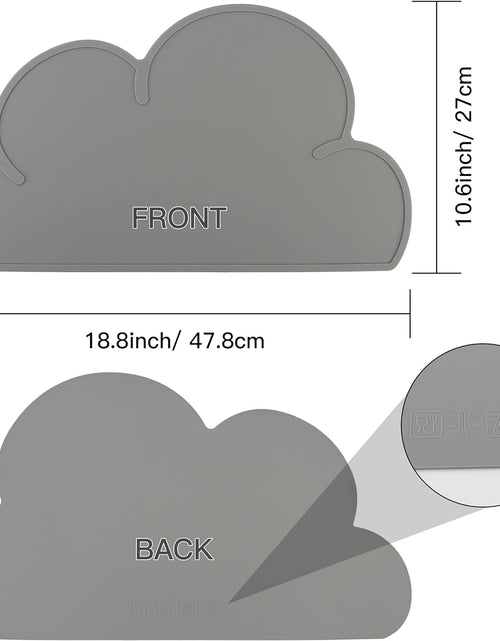 Load image into Gallery viewer, Pet Food Mats–Dog Cat Feeding Mat Top Grade Cloud Silicone Pad Anti-Slip Waterproof Anti-Slip Bowl Placemat (Dark Gray)
