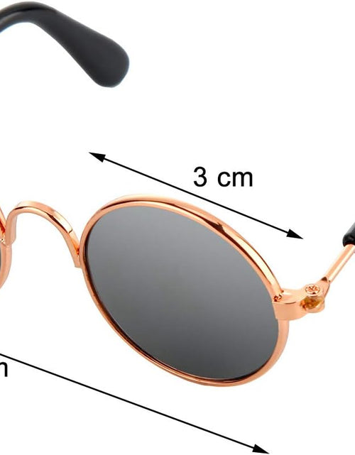 Load image into Gallery viewer, 10 Pieces Cat Dog Sunglasses Funny Pet Glasses round Metal Cat Classic Retro Sunglasses Pet Hippie Cute Dog Cat Cosplay Party Costume Photo Props Cosplay Glasses (Mixed Color)
