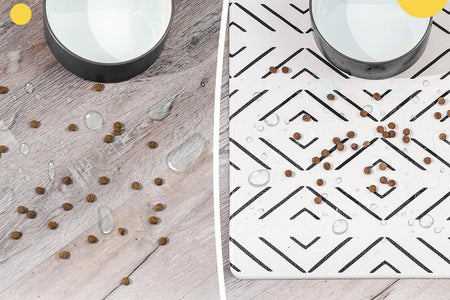 Boho Dog Food Mat & Cat Food Mat - Large Waterproof Pet Food Mat - Dog Mat & Cat Mat for Food & Water Bowls - Large Dog Food Mats for Floors Waterproof - Waterproof Dog Bowl Mat & Cat Bowl Mat