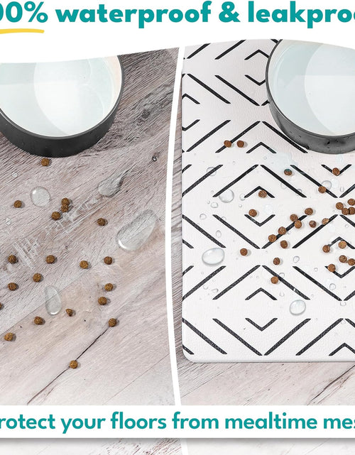 Load image into Gallery viewer, Boho Dog Food Mat &amp; Cat Food Mat - Large Waterproof Pet Food Mat - Dog Mat &amp; Cat Mat for Food &amp; Water Bowls - Large Dog Food Mats for Floors Waterproof - Waterproof Dog Bowl Mat &amp; Cat Bowl Mat
