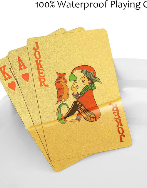 Load image into Gallery viewer, Deck of Cards, Gold Deck of Cards, Gold Playing Cards, Gold Waterproof Playing Cards, Waterproof Playing Cards, Poker Cards, Deck of Waterproof Cards, Washable Flexible, Use for Party and Game
