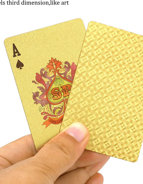 Load image into Gallery viewer, Deck of Cards, Gold Deck of Cards, Gold Playing Cards, Gold Waterproof Playing Cards, Waterproof Playing Cards, Poker Cards, Deck of Waterproof Cards, Washable Flexible, Use for Party and Game
