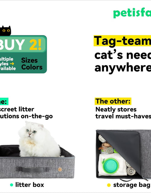 Load image into Gallery viewer, Portable Litter Box for Easy Travel with Cats and Kitties with 1 Collapsible Bowl and 1 Scoop
