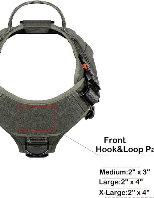 Load image into Gallery viewer, Tactical Dog Harness with 4X Metal Buckle,Dog MOLLE Vest with Handle,No Pulling Front Clip ,Hook and Loop Panel for Walking Training Hiking (Large (Pack of 1), Reflective Black)
