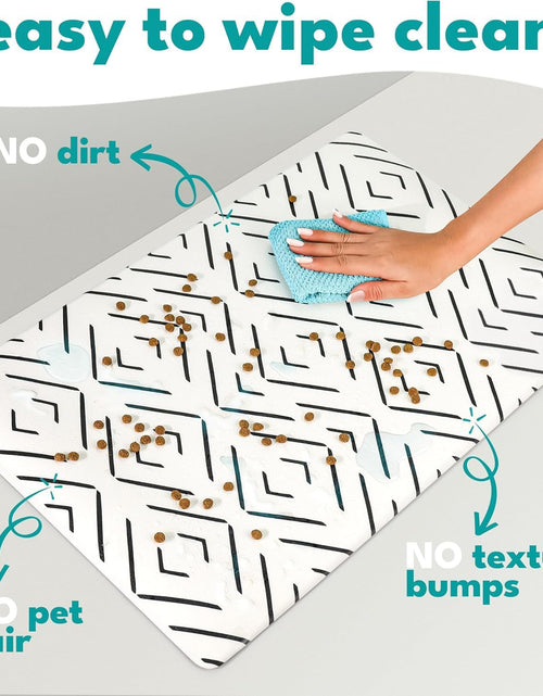 Load image into Gallery viewer, Boho Dog Food Mat &amp; Cat Food Mat - Large Waterproof Pet Food Mat - Dog Mat &amp; Cat Mat for Food &amp; Water Bowls - Large Dog Food Mats for Floors Waterproof - Waterproof Dog Bowl Mat &amp; Cat Bowl Mat
