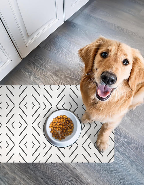 Load image into Gallery viewer, Boho Dog Food Mat &amp; Cat Food Mat - Large Waterproof Pet Food Mat - Dog Mat &amp; Cat Mat for Food &amp; Water Bowls - Large Dog Food Mats for Floors Waterproof - Waterproof Dog Bowl Mat &amp; Cat Bowl Mat
