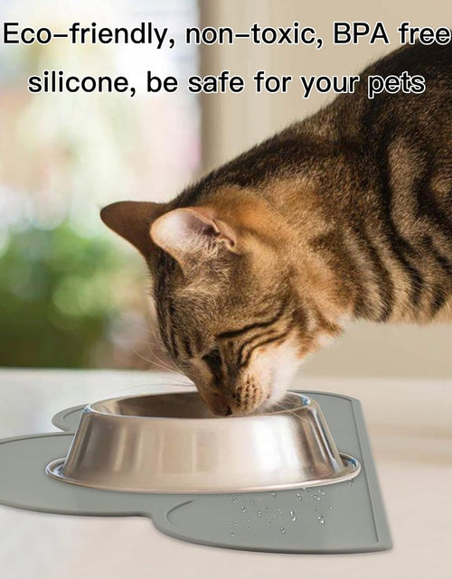 Load image into Gallery viewer, Pet Food Mats–Dog Cat Feeding Mat Top Grade Cloud Silicone Pad Anti-Slip Waterproof Anti-Slip Bowl Placemat (Dark Gray)
