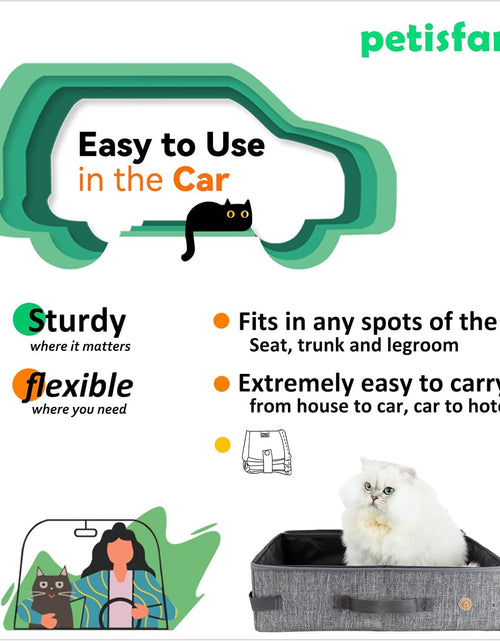 Load image into Gallery viewer, Portable Litter Box for Easy Travel with Cats and Kitties with 1 Collapsible Bowl and 1 Scoop
