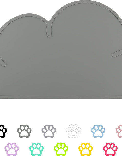 Load image into Gallery viewer, Pet Food Mats–Dog Cat Feeding Mat Top Grade Cloud Silicone Pad Anti-Slip Waterproof Anti-Slip Bowl Placemat (Dark Gray)
