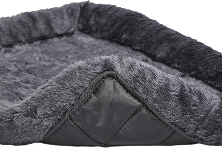 Gray Dog Bed | Bolster Dog Bed Fits Metal Dog Crates | Machine Wash & Dry