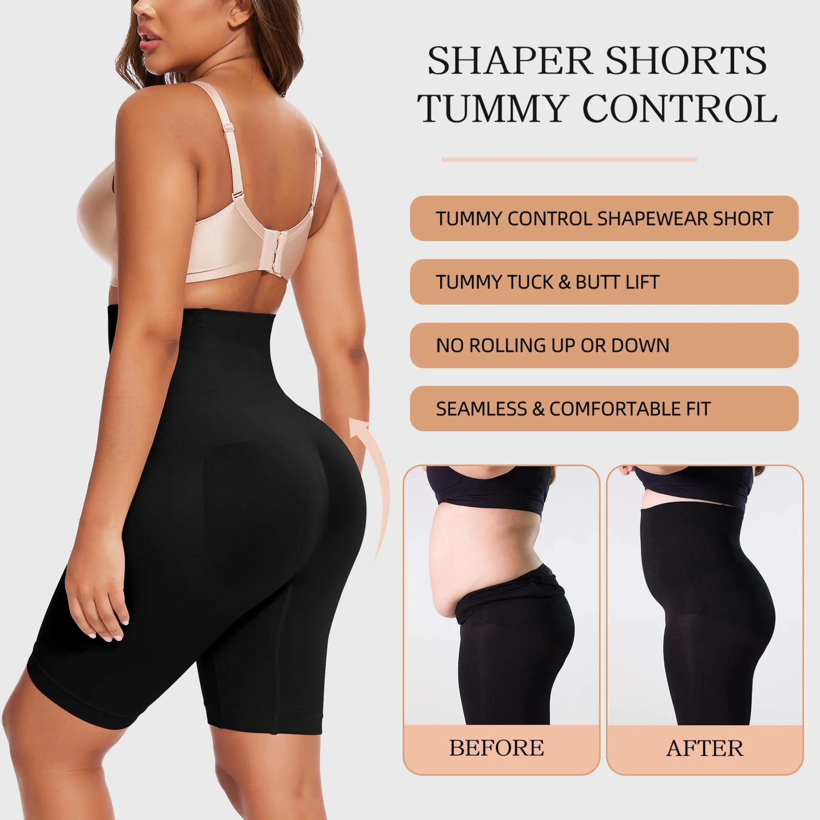 Ropa Interior Moldeadora De Control De Abdomen Para Mujer, Bragas De Cintura Alta Que Adelgazan Los Muslos Y Levantan Los Glúteos