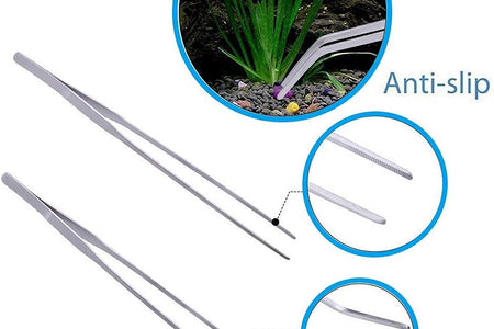 Aquarium Aquascaping Tool, Long Tweezers Scissors Spatula, 4 in 1 Stainless Steel Aquatic Plants Set for Fish Starter Kits, Aquariums Tank and Terrarium