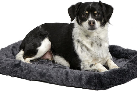 Gray Dog Bed | Bolster Dog Bed Fits Metal Dog Crates | Machine Wash & Dry