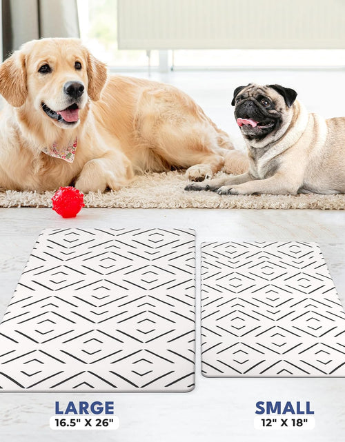Load image into Gallery viewer, Boho Dog Food Mat &amp; Cat Food Mat - Large Waterproof Pet Food Mat - Dog Mat &amp; Cat Mat for Food &amp; Water Bowls - Large Dog Food Mats for Floors Waterproof - Waterproof Dog Bowl Mat &amp; Cat Bowl Mat
