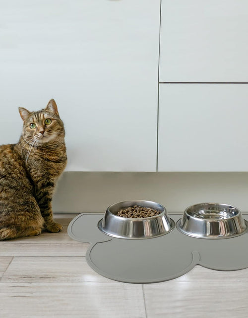Load image into Gallery viewer, Pet Food Mats–Dog Cat Feeding Mat Top Grade Cloud Silicone Pad Anti-Slip Waterproof Anti-Slip Bowl Placemat (Dark Gray)
