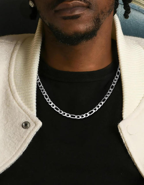 Load image into Gallery viewer, Figaro Chain Necklace Stainless Steel Real Gold Plated Chains for Men Women Jewelry
