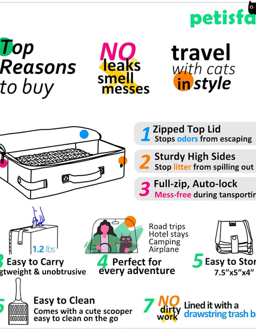 Load image into Gallery viewer, Portable Litter Box for Easy Travel with Cats and Kitties with 1 Collapsible Bowl and 1 Scoop
